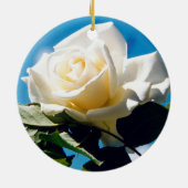 Kerstwitte roos - Het feestleven Keramisch Ornament (Achterkant)