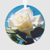 Kerstwitte roos - Het feestleven Ornament (achterkant)