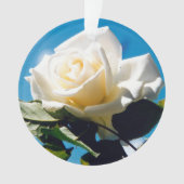 Kerstwitte roos - Het feestleven Ornament (voorkant)