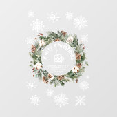 Kerstwitte Snowflake Holiday Koffee Shop Raamsticker (Vel)
