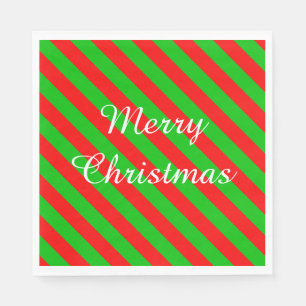 Kerstwitte standaard Napels/Groen en Rood Servetten
