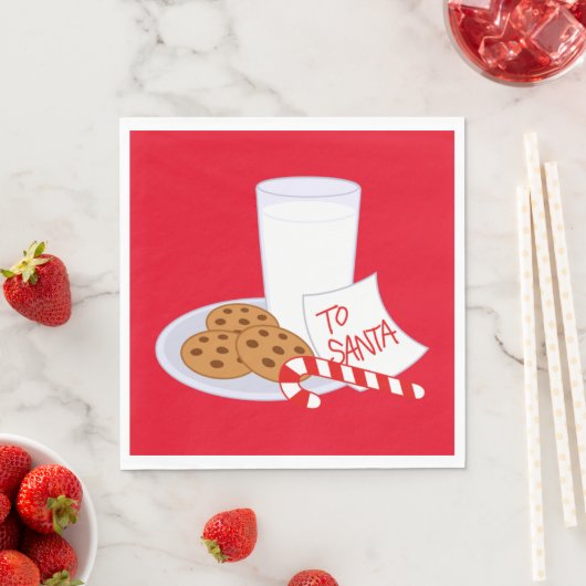 Kerstwitte standaard Napkin/Cookies en melk Servetten (Insitu)