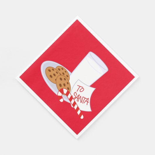 Kerstwitte standaard Napkin/Cookies en melk Servetten (Hoek)