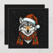kerstwolf feestdagenkaart (Voorkant / Achterkant)