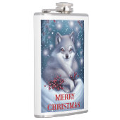 Kerstwolf - Flesje Heupfles (Rechts)