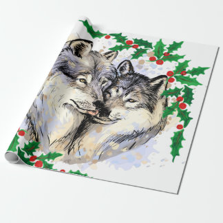 kerstwolven cadeaupapier