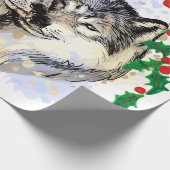 kerstwolven cadeaupapier (Hoek)