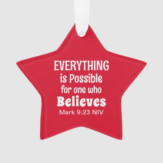 Kerstwonder Bijbelvers Christelijk Geloof Rood Ornament (voorkant)