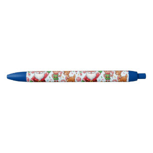 Kerstwonderland met vintage retro rode snoeprietje zwarte inkt pen