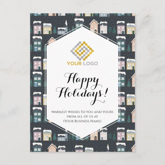 Kerstwoningen Winter Logo Business Briefkaart (Voorkant)