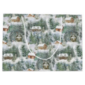 KerstWoodland Holiday Rustic Groot Cadeauzakje (Achterkant)