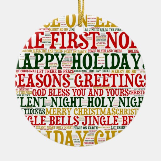 Kerstwoord Art Cloud 2-keramische versiering Keramisch Ornament (Voorkant)