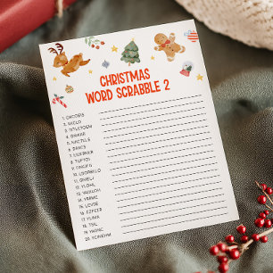 Kerstwoord Scrabble-spel Feestdagenkaart