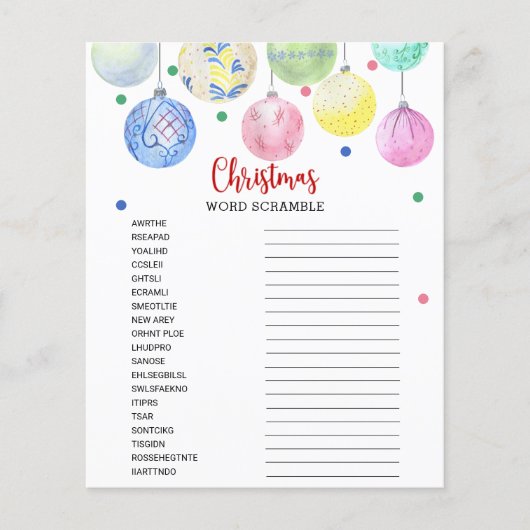 Kerstwoord-zoekkaart Flyer (Voorkant)