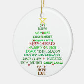 kerstwoordboomversiering keramisch ornament (Links)