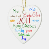 kerstwoorden gepersonaliseerde versiering keramisch ornament (Links)