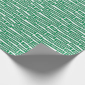 Kerstwoorden groen en wit inpakpapier (Hoek)
