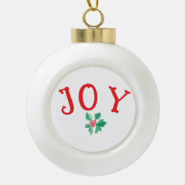 Kerstwoorden "JOY" - seizoensgebonden vakantiezin Keramische Bal Ornament
