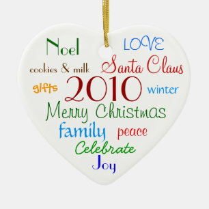 kerstwoorden keramisch ornament