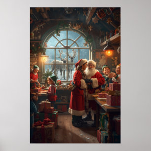 Kerstworkshop met Kerstman en Mevrouw Claus Poster