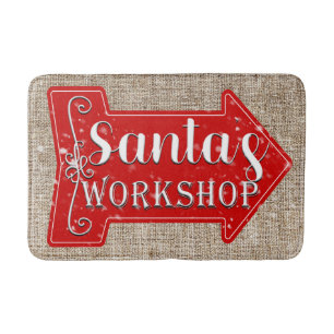 Kerstworkshop van de Kerstman Rustieke Kerstvakant Badmat
