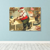 kerstworkshop voor kerstmis canvas afdruk (Insitu (Houten vloer))