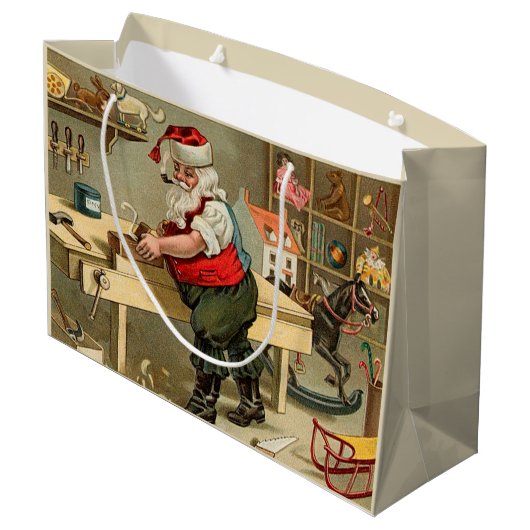  kerstworkshop voor kerstmis large cadeautasje (Achterkant Gekanteld)