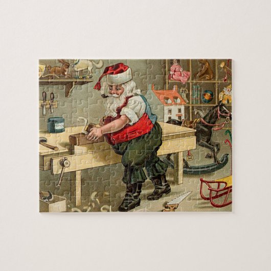 kerstworkshop voor kerstmis legpuzzel (Horizontaal)