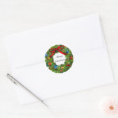 Kerstworstel met decoratie ronde sticker (Envelop)