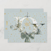 Kerstwoud Lettering Goud Sneeuw Feestdagenkaart (Voorkant / Achterkant)