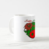 KerstYin Yang Poinsettia Koffiemok (Voorkant links)