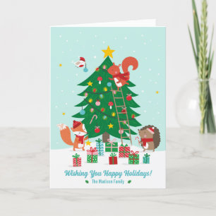 Kerstzalen opsieren met dieren is leuk bedankkaart