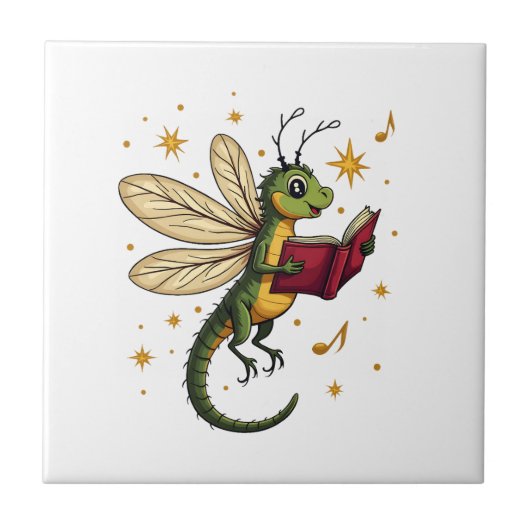 Kerstzang Libel Tegeltje (Voorkant)
