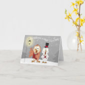 Kerstzang Uilen Kaart (Gele Bloem)