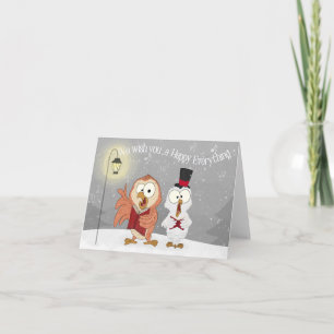 Kerstzang Uilen Kaart