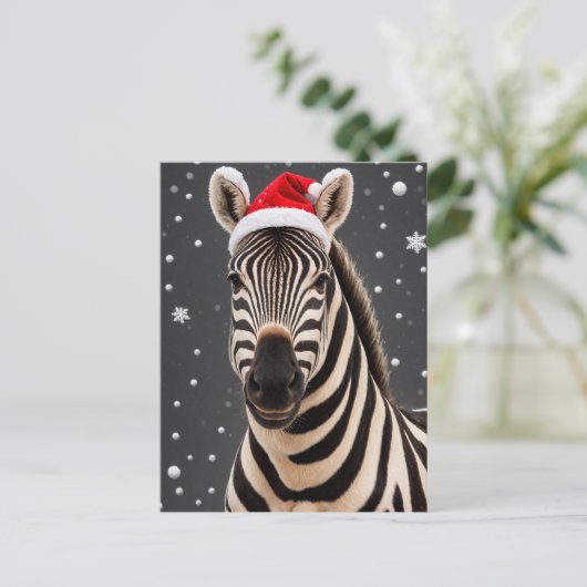 kerstZebra Briefkaart (Staand voorkant)