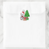 kerstZebra Ronde Sticker (Tas)