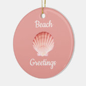 kerstZee Shell Beach roze Keramisch Ornament (Links)