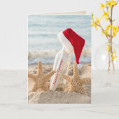 Kerstzeester met bericht op fles kaart (Gele Bloem)