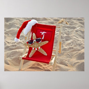 Kerstzeester op het strand poster
