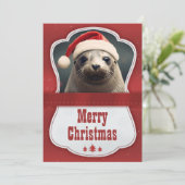 kerstzegel feestdagenkaart (Staand voorkant)