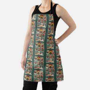 Kerstzegel Vakantie Postzegels Retro Kerstman Schort