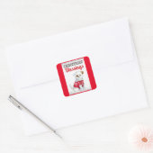 kerstzegels Dog Square Stickers (Envelop)