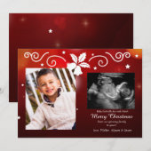 Kerstzegening Foto Zwangerschap Aankondiging (Voorkant / Achterkant)