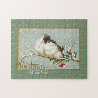 kerstzegeningen Sneeuwvogels reproductie Legpuzzel