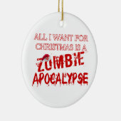 Kerstzombie Apocalypse Keramisch Ornament (Rechts)