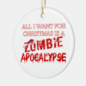 Kerstzombie Apocalypse Keramisch Ornament (Links)