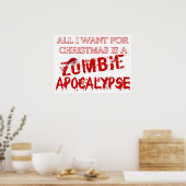 Kerstzombie Apocalypse Poster (Keuken)
