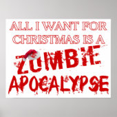 Kerstzombie Apocalypse Poster (Voorkant)