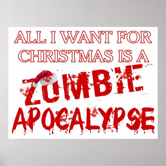 Kerstzombie Apocalypse Poster (Voorkant)